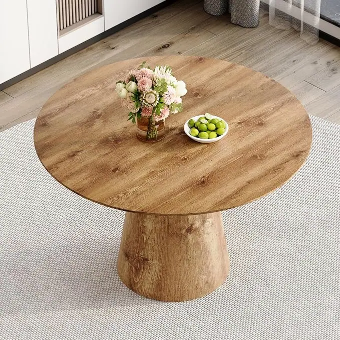 Round dining table assembled & leveled