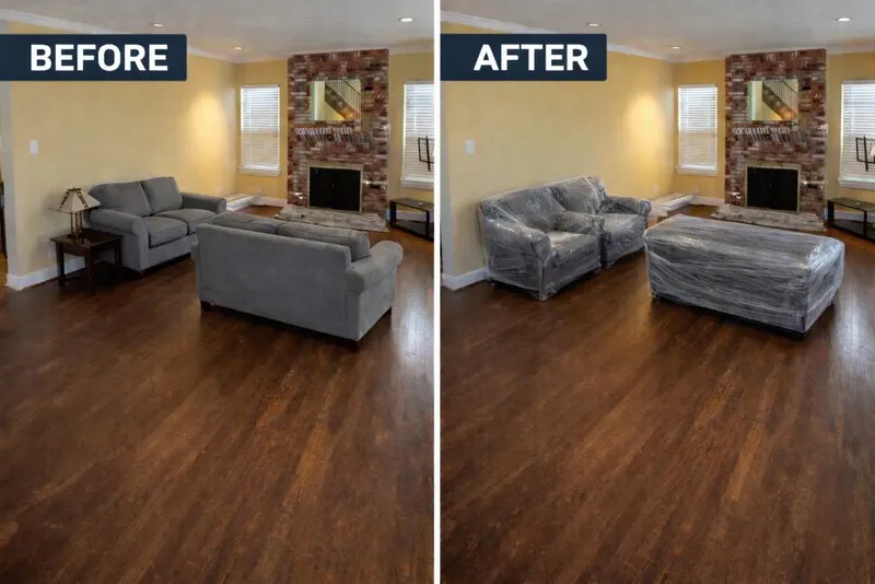 Truck interior: before & after loading
